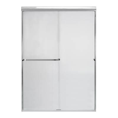 Mustee and Sons Frameless Bypass Door with Clear Glass, 48'' - Chrome by Mustee And Sons