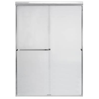 Mustee and Sons Frameless Bypass Door with Clear Glass, 60'', Chrome - Bright Silver by Mustee And Sons