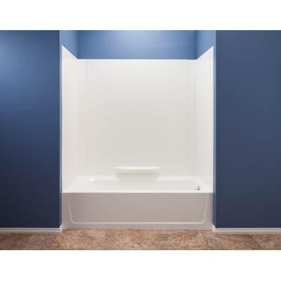Durawall Bathtub Wall, Fiberglass, White, 3 Piece by Mustee And Sons