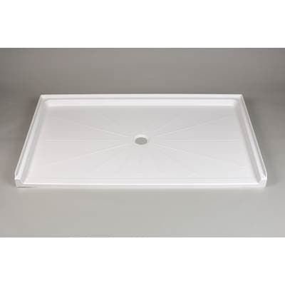 Mustee and Sons Caregiver Barrier Free Shower Floor, 38'' Wx65'' D, White - Semi Gloss by Mustee And Sons