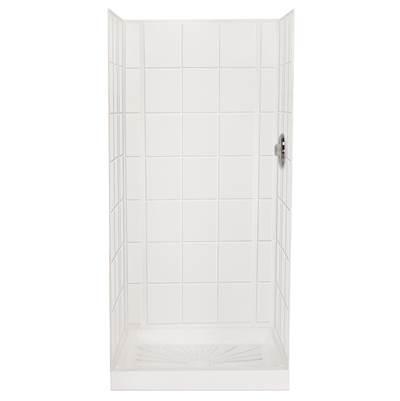 Durawall Bathtub Wall, White, Fiberglass, Fits 30''x60'' and 32''x60''