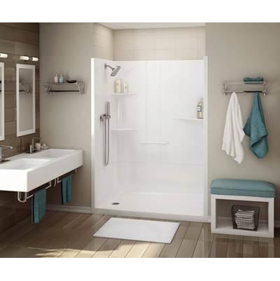 ALLIA SH-6034 Acrylic Alcove Center Drain One-Piece Shower in White by Maax
