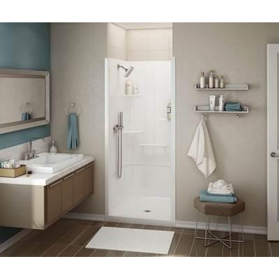 ALLIA SH-3636 Acrylic Alcove Center Drain Two-Piece Shower in White by Maax