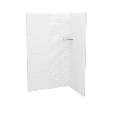 Maax Utile 4832 Composite Direct-to-stud Two-piece Corner Shower Wall Kit in Erosion - Bora White by Maax