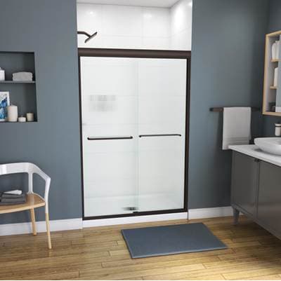 Maax Kameleon 43-47 X 71 Inch 6 Mm Bypass Shower Door for Alcove Installation with Fluted Glass... by Maax