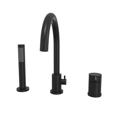 Maax Keros Deckmounted Tub Faucet with Handshower - Black