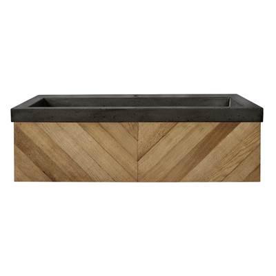 36'' Chardonnay Floating Vanity with NativeStone Trough in Slate by Native Trails