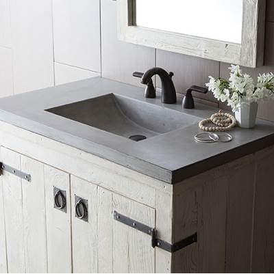 Native Trails 36'' Palomar Vanity Top with Integral Sink in Ash - 8'' Widespread Cutout by Native Trails