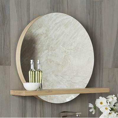 Solace 28'' Mirror With Shelf in Sunrise Oak by Native Trails