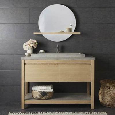Native Trails 48'' Solace Vanity Base in Midnight Oak with Palomar Vanity Top and Sink in Ash by Native Trails