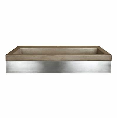 36'' Zaca Vanity Base with NativeStone Trough in Earth by Native Trails