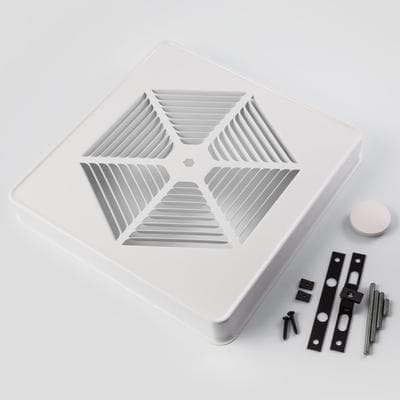 Broan Nutone White Painted Steel Metal Grille Kit for 10'' Fan Units Without Switch Hole by Broan Nutone