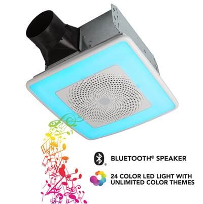 Broan Nutone 110 CFM, 1.5 Sones Chromacomfort W/ Sensonic Bluetooth Speaker - White by Broan Nutone
