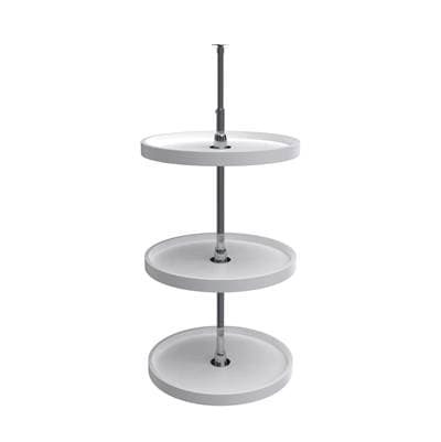 Rev-a-shelf Polymer Full-circle 3-Shelf Lazy Susans for 38'' H Corner Wall Cabinets - White by Rev-A-Shelf