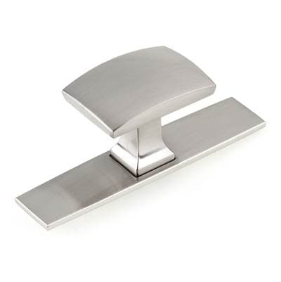 Richelieu America Transitional Metal Wardrobe Knob and Backplate - 2245 - Brushed Nickel by Richelieu America