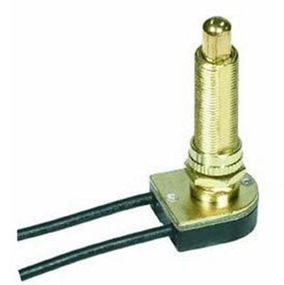 Satco Brass Finish On/off Push Switch 1-1/2'' - Brass Plated by Satco