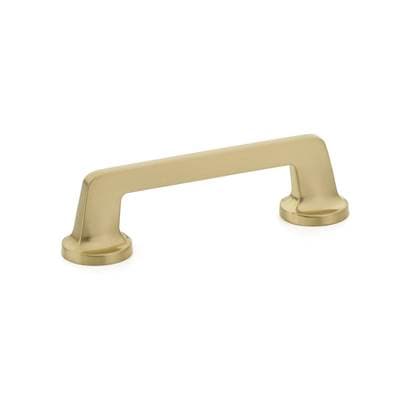 Schaub and Company Pull, Round Bases, Signature Satin Brass, 4'' Cc by Schaub And Company