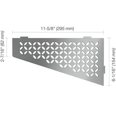 Schluter Shelf Quadrilat Corner Floral Brush Stn Steel - Brushed Stainless Steel | Brushed Stainless by Schluter
