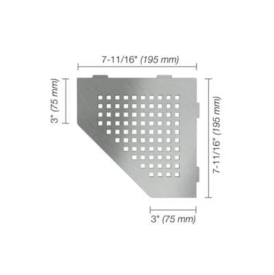 Schluter Shelf Pentagon Corner Square Brush Stn Steel - Brushed Stainless Steel | Brushed Stainless by Schluter