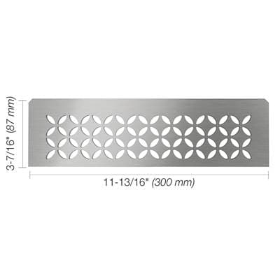 Schluter Shelf Rectangular Niche Floral Brush Stn Steel - Brushed Stainless Steel by Schluter