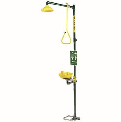 Speakman Traditional Series Combination Emergency Station with Plastic Bowl Eyewash with Hand & Foot Activator - Durajade Powder Coat by Speakman