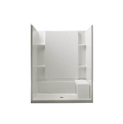 Accord 60-1/4'' x 36'' x 74-1/2'' seated shower stall with Aging in Place backerboards