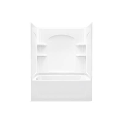 EnsembleE 60'' x 32'' bath/shower with left-hand above-floor drain and Aging in Place backerboards