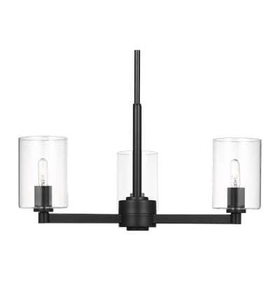 Visual Comfort Studio Collection Fullton 3-Light Chandelier in Midnight Black with Clear Glass... by Visual Comfort Studio Collection