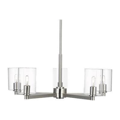 Visual Comfort Studio Collection Fullton 5-Light Chandelier in Brushed Nickel with Clear Glass... by Visual Comfort Studio Collection