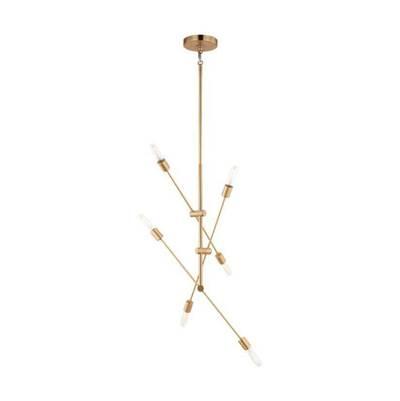 Axis Six Light Large Chandelier Satin Brass by Visual Comfort Studio Collection