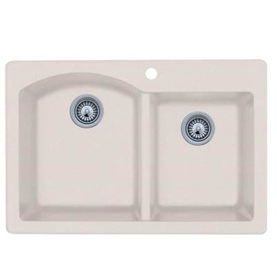 Swan Qzdb-3322 22 X 33 Granite Drop in Double Bowl Sink - Granito