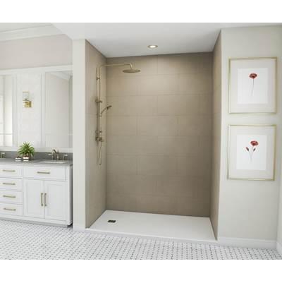 TSMK96-3462 34 x 62 x 96 Swanstone Traditional Subway Tile Glue up Shower Wall Kit in Limestone by Swan