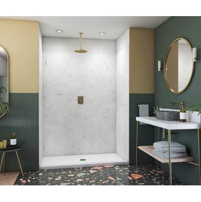 Swan Smmk84-3450 34 X 50 X 84 Swanstone Smooth Glue Up Shower Wall Kit - Carrara