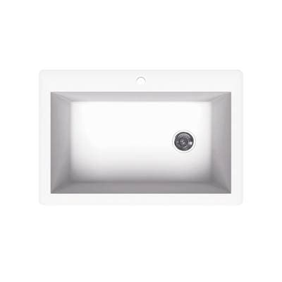 Swan Qzsb-3322 22 X 33 Granite Drop in Single Bowl Sink - Opal White by Swan
