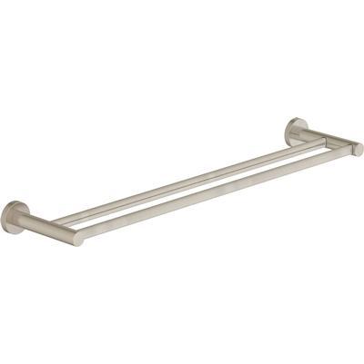 Dia 24 in. Double Wall-Mounted Towel Bar in Satin Nickel