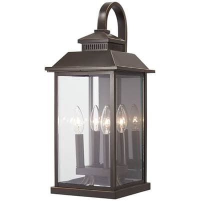 The Great Outdoors 4 Light Outdoor Wall Mount - Oil Rubbed Bronze Gold by The Great Outdoors