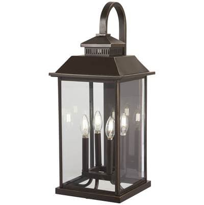 The Great Outdoors 4 Light Outdoor Wall Mount - Oil Rubbed Bronze Gold by The Great Outdoors