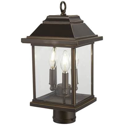The Great Outdoors 3 Light Outdoor Post - Oil Rubbed Bronze Gold by The Great Outdoors