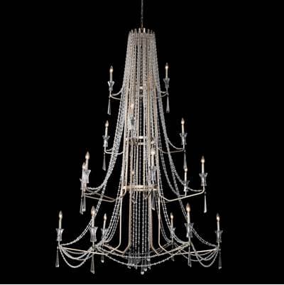 Varaluz Barcelona 18-Lt 4-Tier Crystal Chandelier - Transcend Silver by Varaluz