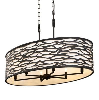 Kato 6-Lt Oval Pendant - Carbon Black by Varaluz