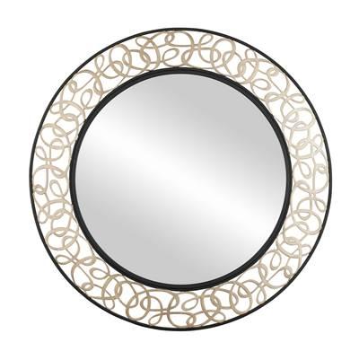 Scribble 33-in Wall Mirror - Matte Black/Artifact by Varaluz