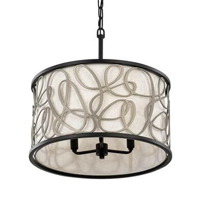 Scribble 3-Lt Convertible Pendant/Semi-Flush - Matte Black/Artifact by Varaluz