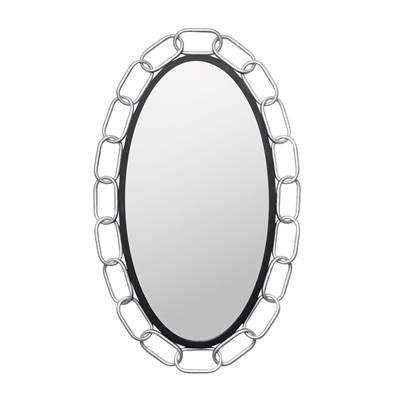 Chains of Love 24x40 Oval Wall Mirror - Matte Black/Textured Silver by Varaluz