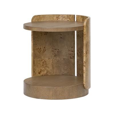 Varaluz Mckinney Side Table - Mushroom Oak/mappa Burl - Mushroom Oak Mappa Burl by Varaluz