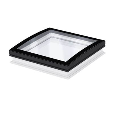 Velux Flat Roof Skylight with Curvetech Glass, Fixed Curb Mount Base, Burglary-proof - Size...