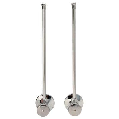 Zurnindustries Two Standard Angle Stops with Round Wheel Handles, 12'' Flexible Risers, Steel... by Zurn Industries