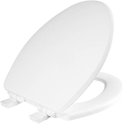 1600E4 Bemis Ashland Elongated Enameled Wood Toilet Seat in White Featuring Stay-Tite Seat Fastening System, Whisper-Close, Easy-Clean, and Precision-Fit by Bemis