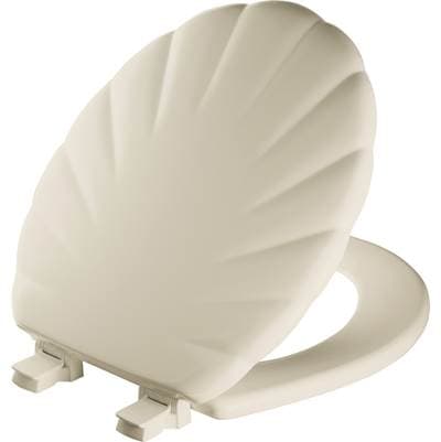 22ECA Mayfair by Bemis Shell Round Enameled Wood Toilet Seat in Bone Featuring Stay-Tite Seat Fastening System and Easy-Clean by Bemis