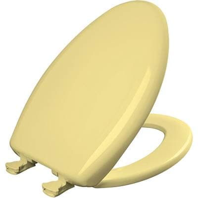 1200SLOWT Bemis Classic Colors Elongated Plastic Toilet Seat in Yellow Featuring Stay-Tite Seat Fastening System, Whisper-Close, and Easy-Clean by Bemis