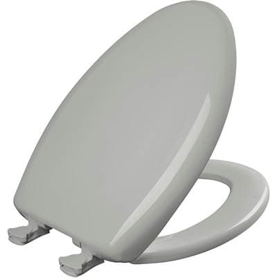 1200SLOWT Bemis Classic Colors Elongated Plastic Toilet Seat in Ice Grey Featuring Stay-Tite Seat Fastening System, Whisper-Close, and Easy-Clean by Bemis